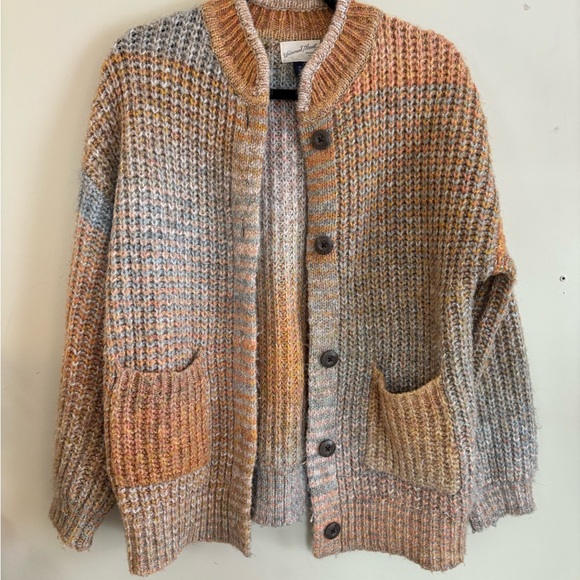 Universal Thread Sweaters - Universal Thread Multicolor Knit Cardigan - Peach, Gray, Cream